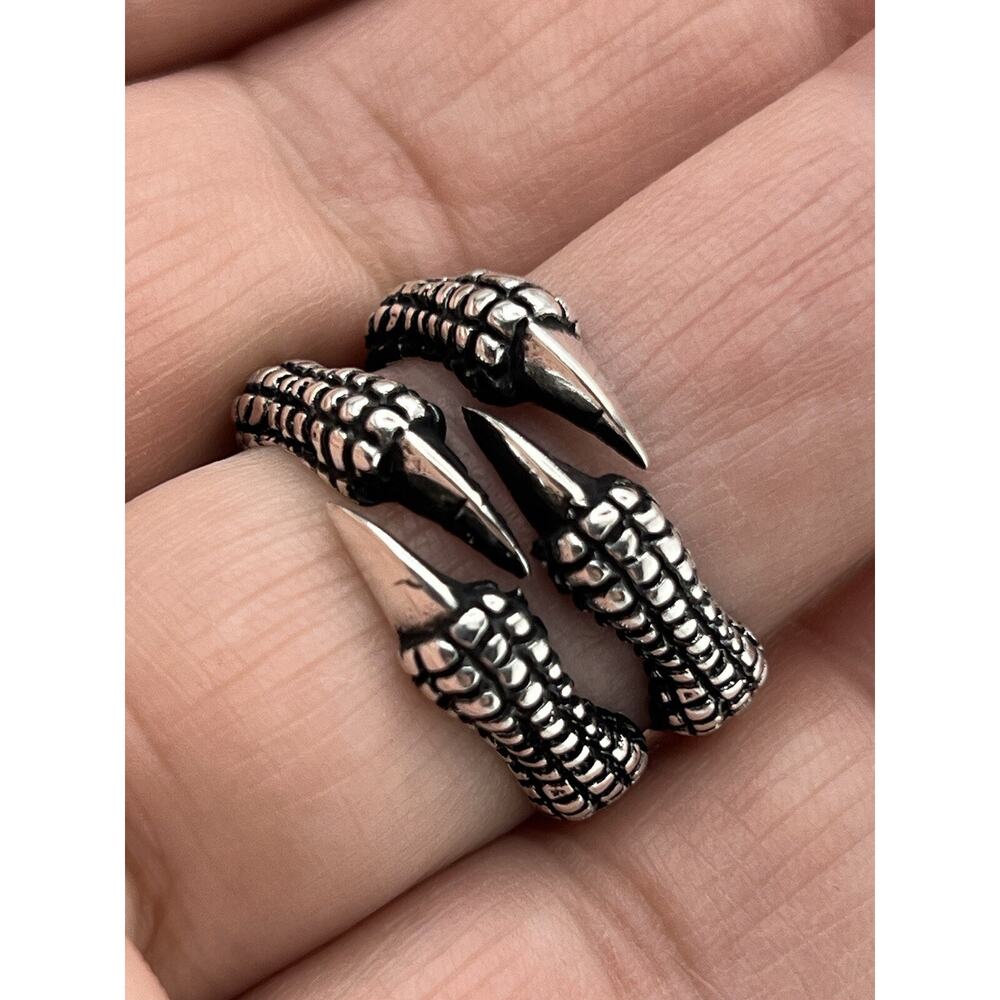 Dragon Claw Sterling Silver 925 Band Ring Size 13